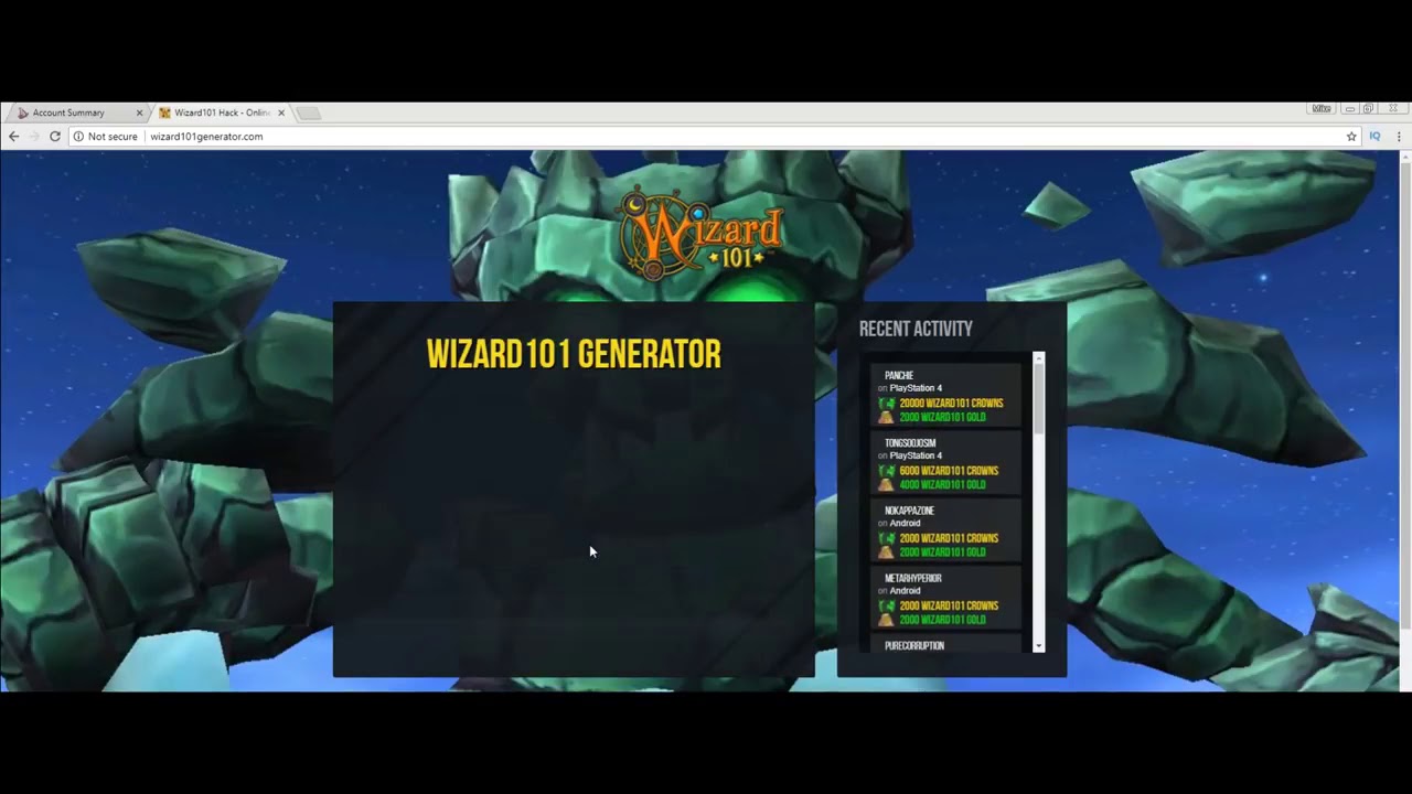 wizard101 crowns generator 2020